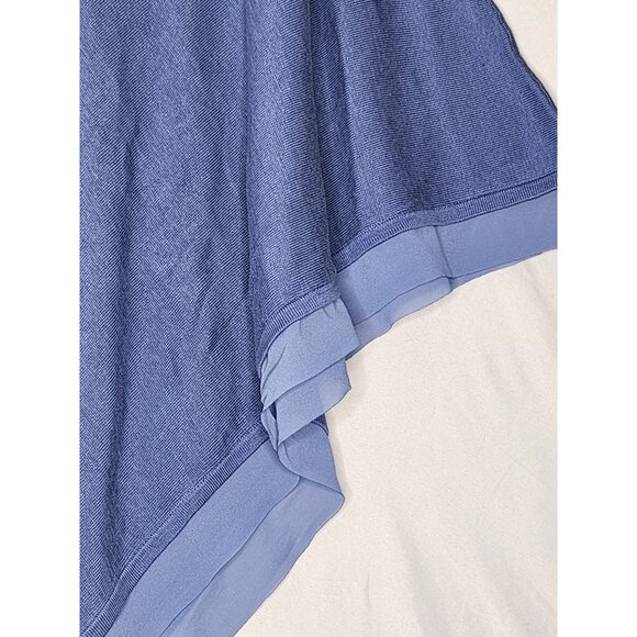 NWT Chico Charlotte Triangle Poncho‎ Chiffon Hem  Large/X Large Blue - Picture 4 of 6
